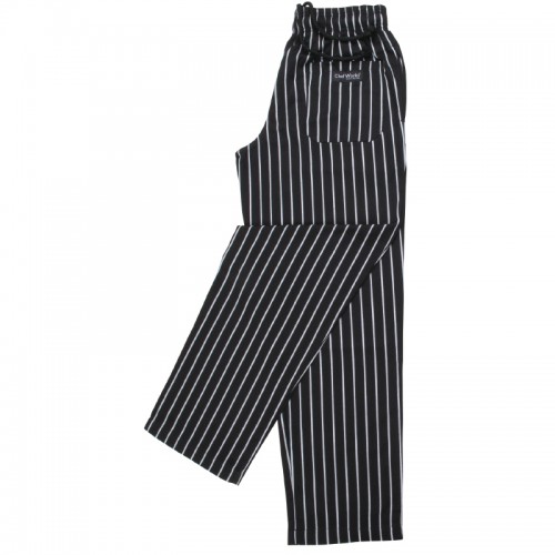 Chef Works Easyfit Pants Black and White Striped XS