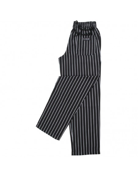 Chef Works Easyfit Pants Black and White Striped XS