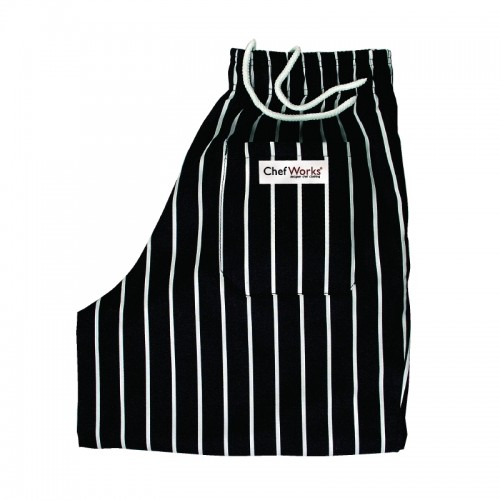 Chef Works Easyfit Pants Black and White Striped XXL