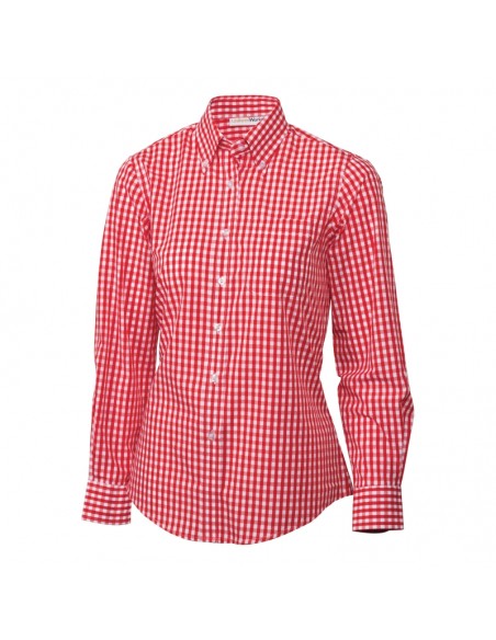 Uniform Works Ladies Gingham Shirt Red S | B216-S | Next Day Cate...