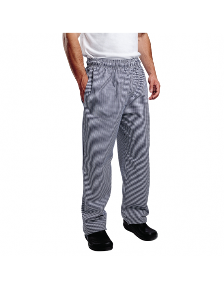 Whites Vegas Chefs Trousers Small Blue and White Check XS