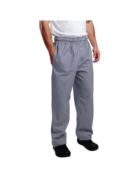 Whites Vegas Chefs Trousers Small Blue and White Check XXL