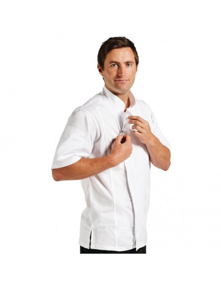 Chef Works Springfield Zipper Mens Chefs Jacket White  M