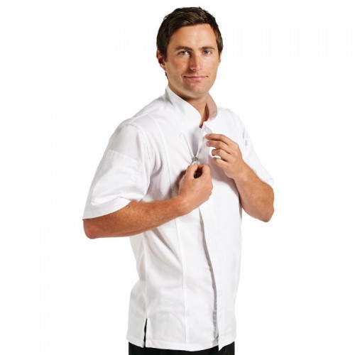 Chef Works Springfield Zipper Unisex Chefs Jacket White XL