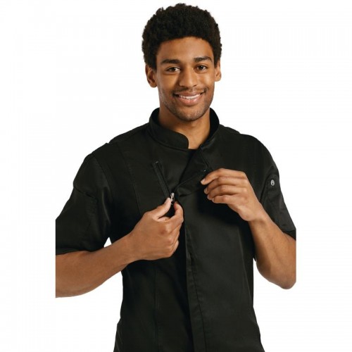 Chef Works Springfield Zipper Mens Chefs Jacket Black L