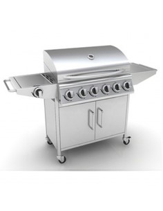 6 Burner BBQ Gas Griddle Stainless Steel Barbecue Grill + 1 Side Burner 2