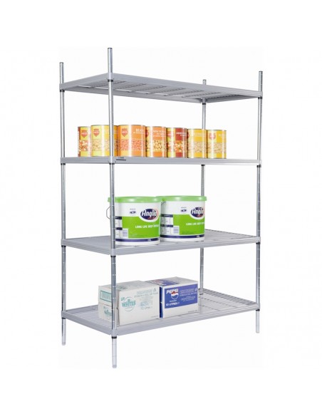 4 Tier Nylon Coated Wire Shelving 1700x 1175x 491mm
