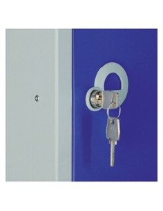 Five Door Locker with Sloping Top Blue Camlock 2