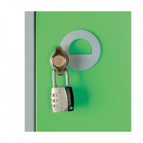 Five Door Locker with Sloping Top Green Padlck