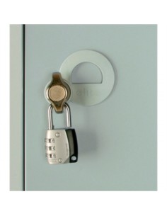 Five Door Locker with Sloping Top Mid Grey Door Padlock 2