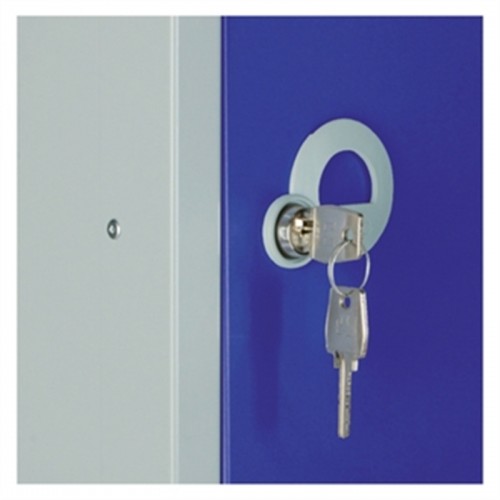 Five Door Locker with Sloping Top Blue Door Camlock