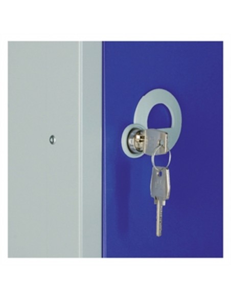 Five Door Locker with Sloping Top Blue Door Camlock