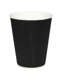 Fiesta Takeaway Coffee Cups Ripple Wall Kraft Black 8oz x500 2