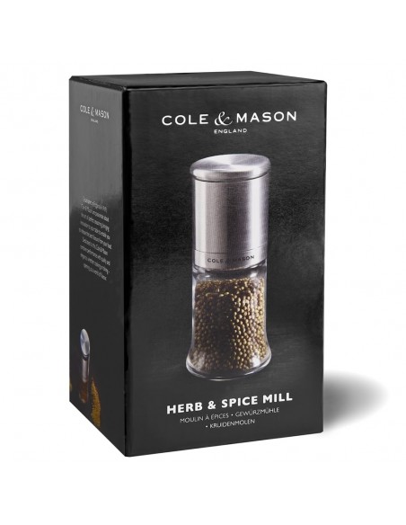 Cole & Mason Kingsley Stainless Steel and Glass Herb & Spice Mill