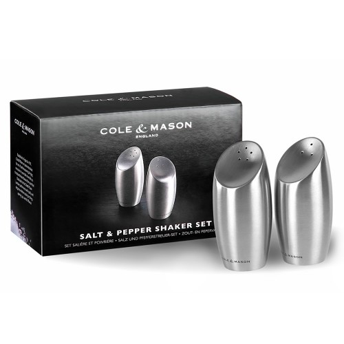 Cole & Mason Exbury Stainless Steel Salt & Pepper Shaker Set