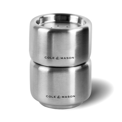 Cole & Mason Burley Brushed Chrome Salt & Pepper Shaker Set