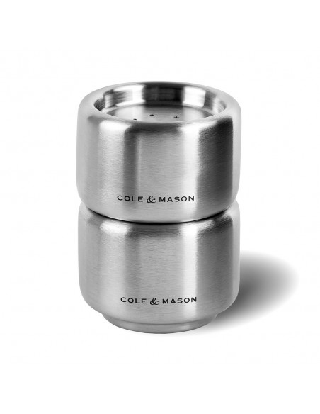Cole & Mason Burley Brushed Chrome Salt & Pepper Shaker Set