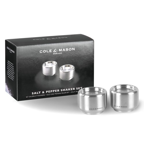 Cole & Mason Burley Brushed Chrome Salt & Pepper Shaker Set