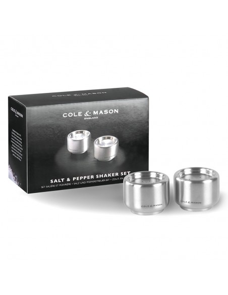 Cole & Mason Burley Brushed Chrome Salt & Pepper Shaker Set