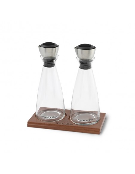 Cole & Mason Glass and Stainless Steel Flow Select Oil & Vinegar Pourer Gift Set