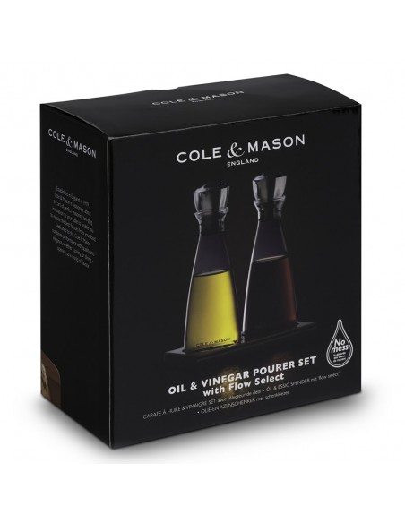 Cole & Mason Glass and Stainless Steel Flow Select Oil & Vinegar Pourer Gift Set
