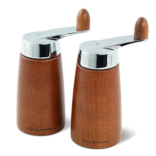 Cole & Mason Walnut Stained Beech Morley Crank Salt Mill