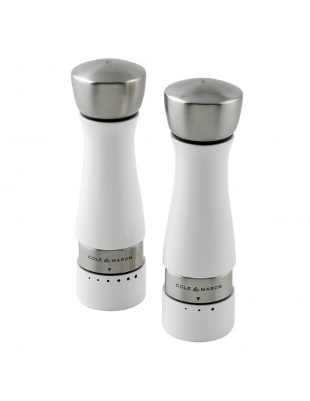 Cole & Mason Gourmet Precision Oldbury Glacier White Gloss Lacquered Beech Pepper Mill
