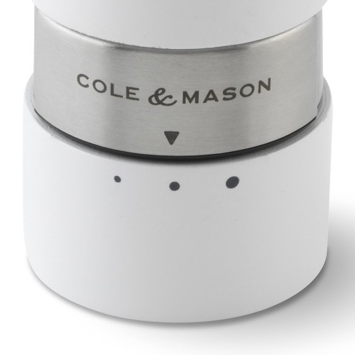 Cole & Mason Gourmet Precision Oldbury Glacier White Gloss Lacquered Beech Salt Mill