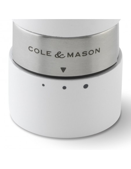 Cole & Mason Gourmet Precision Oldbury Glacier White Gloss Lacquered Beech Salt Mill