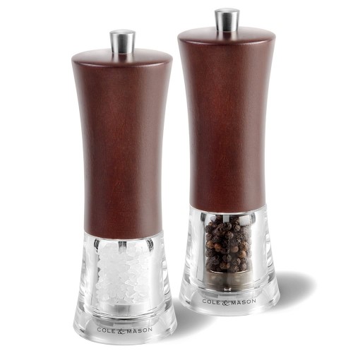 Cole & Mason Precision Genoa Forest Acrylic & Dark Wood Salt Mill