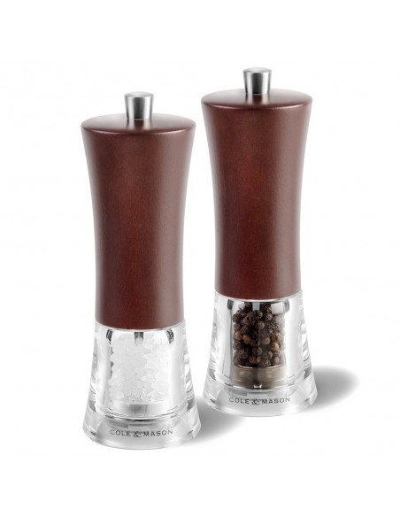 Cole & Mason Precision Genoa Forest Acrylic & Dark Wood Salt Mill
