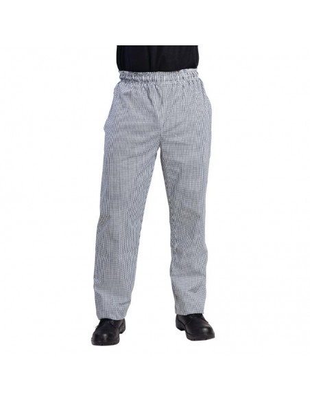 Vegas Small Black & White Check Chefs Trousers