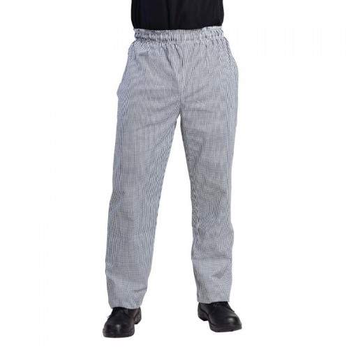 Vegas Small Black & White Check Chefs Trousers