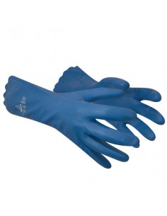 Polyco 474/5/6 Pura Lined Blue PVC Glove UK Size 7