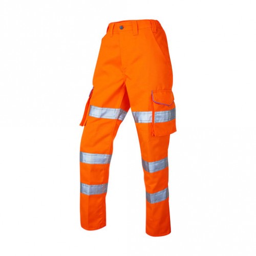 Pennymoor Ladies Hi-Vis Cargo Trousers Orange Short 3XL