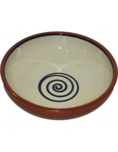 ABS Terracotta 17cm Bowl Cream with Blue Swirl (Pack of 6)