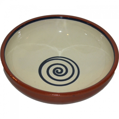 ABS Terracotta 17cm Bowl Cream with Blue Swirl (Pack of 6)
