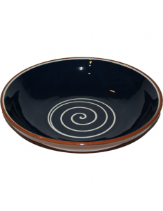 ABS Terracotta 38cm Bowl (Blue with Cream Swirl) (Pack of 4)
