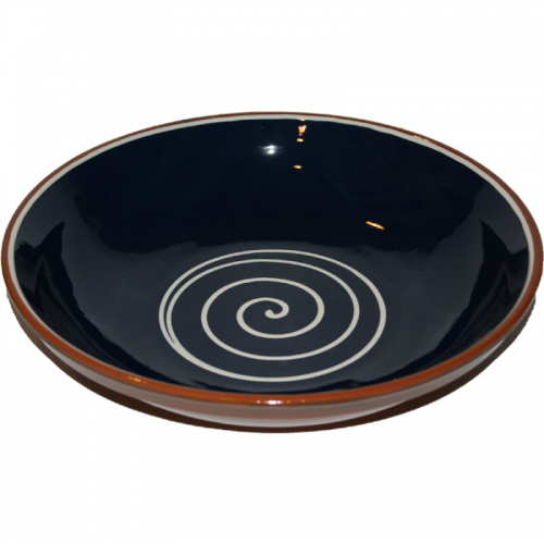 ABS Terracotta 38cm Bowl (Blue with Cream Swirl) (Pack of 4)