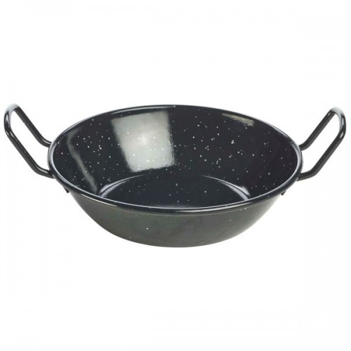 Black Enamel Dish 18cm - Quantity 6
