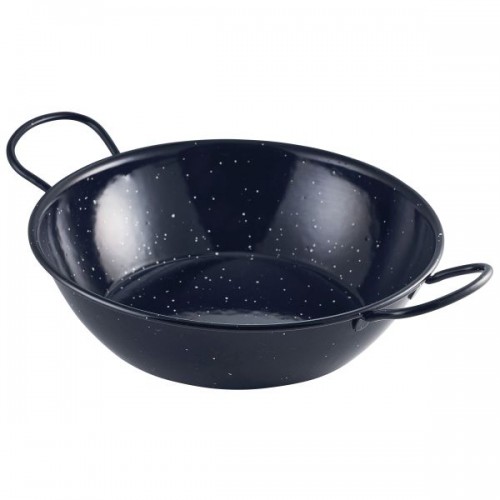Black Enamel Dish 26cm - Pack of 6