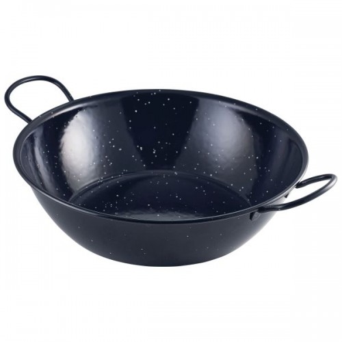 Black Enamel Dish 30cm - Pack of 6