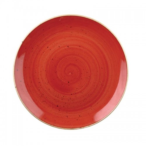 Churchill Stone Cast Berry Red Coupe Plate 248mm