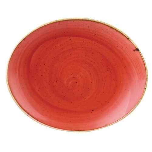 Churchill Stone Cast Berry Red Oval Coupe Plate 192mm