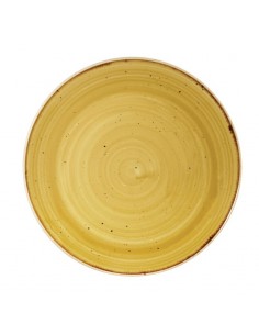 Churchill Stone Cast Mustard Seed Yellow Coupe Plate 165mm