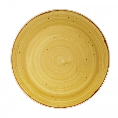 Churchill Stone Cast Mustard Seed Yellow Coupe Plate 165mm