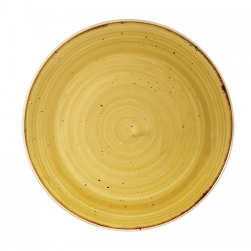 Churchill Stone Cast Mustard Seed Yellow Coupe Plate 165mm