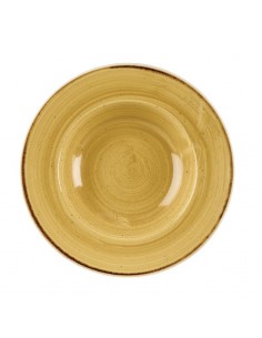 Churchill Stone Cast Mustard Seed Yellow Wide Rim Bowl 280mm