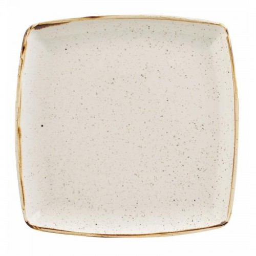 Churchill Stonecast Deep Square Plate Barley White 260mm