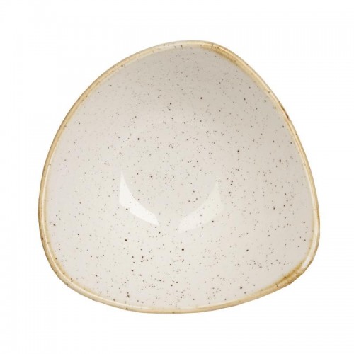 Churchill Stonecast Lotus Triangular Bowl Barley White 177mm